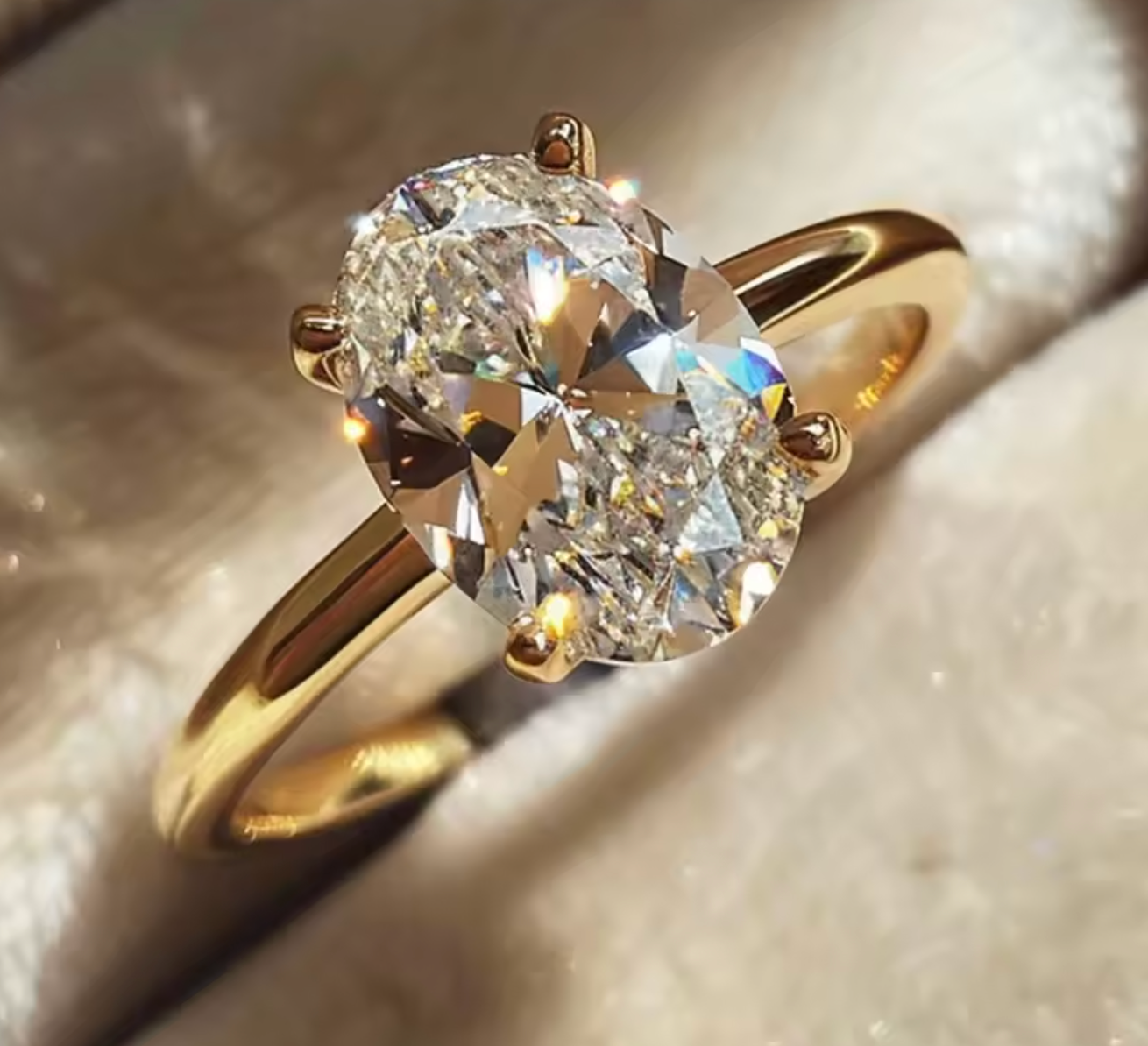 925 Sterling Silver Luxury Zircon Engagement Ring