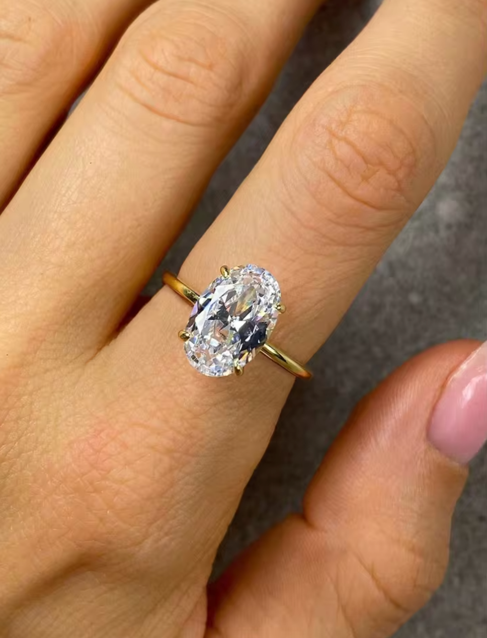 925 Sterling Silver Luxury Zircon Engagement Ring