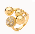 New Fashion Silver & Gold Color Geometric Ball Shape Ring for Women