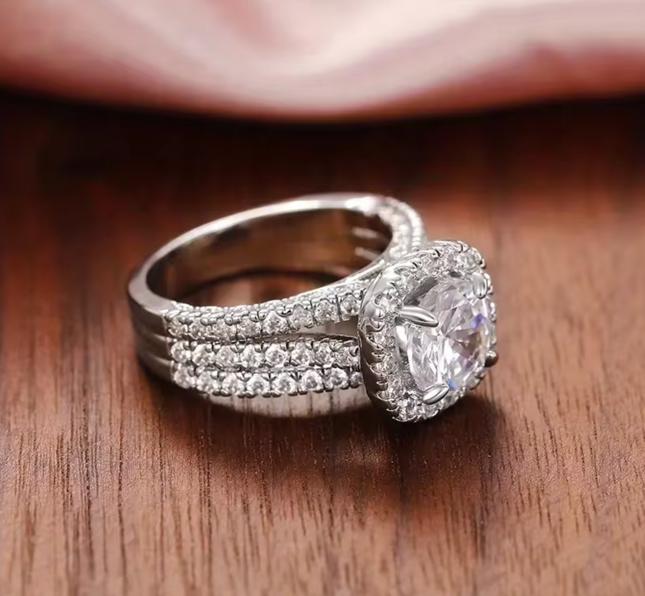 Luxury 925 Sterling Silver Square Moissanite Ring