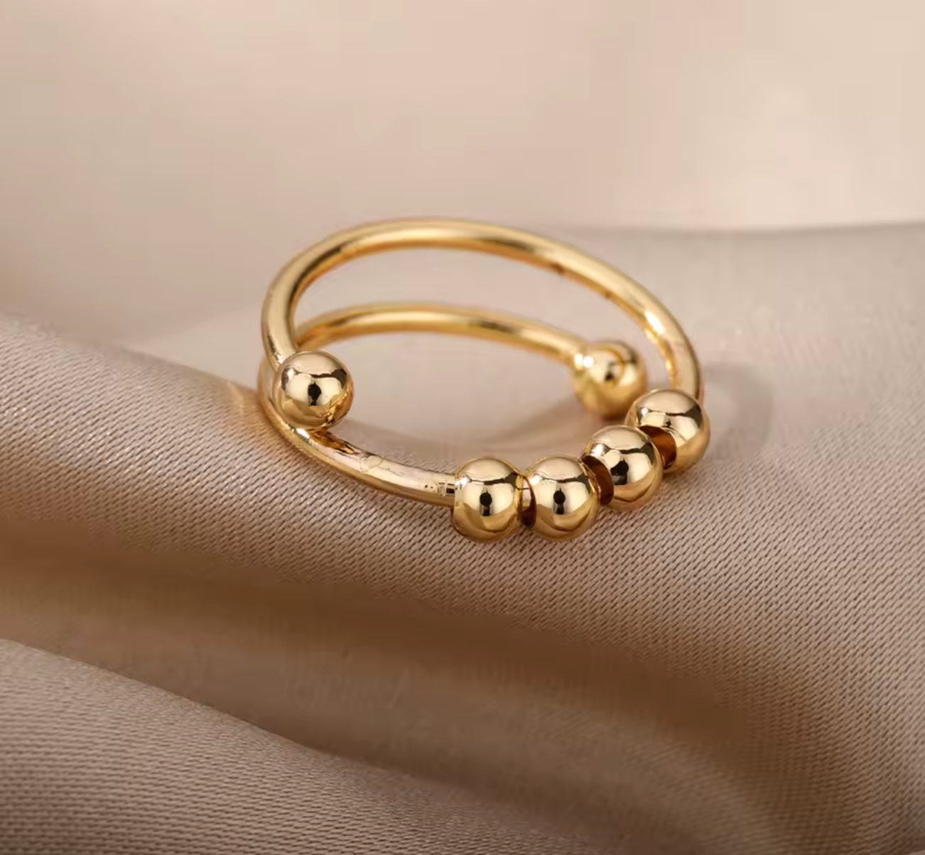 Adjustable Anxiety Spinner Ring for Women
