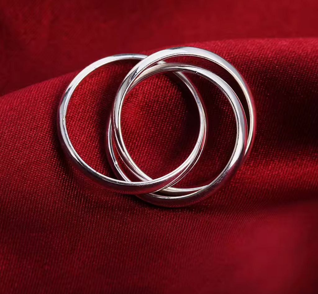 925 Sterling Silver Three Round Women’s Ring