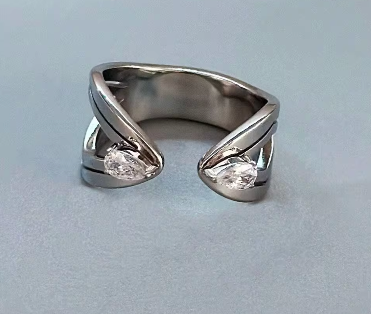 Vintage 18K Gold Plated Stainless Steel Multi-Layer Open Ring