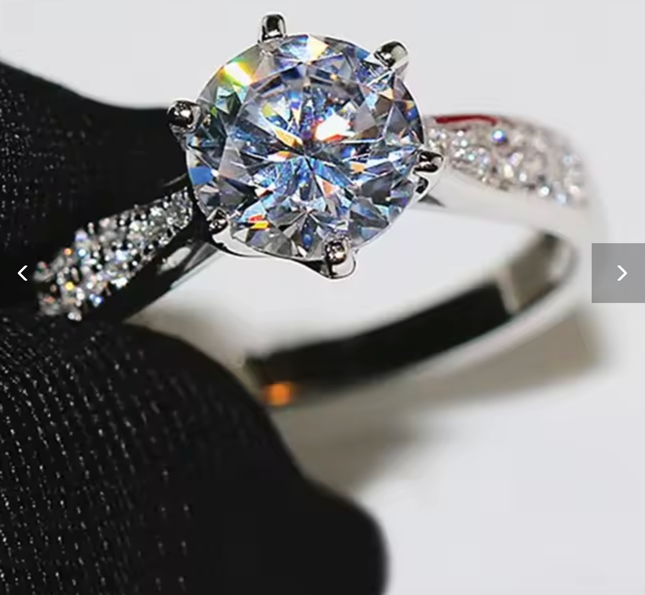 Classic 925 Sterling Silver 6-Prong Moissanite Ring for Women