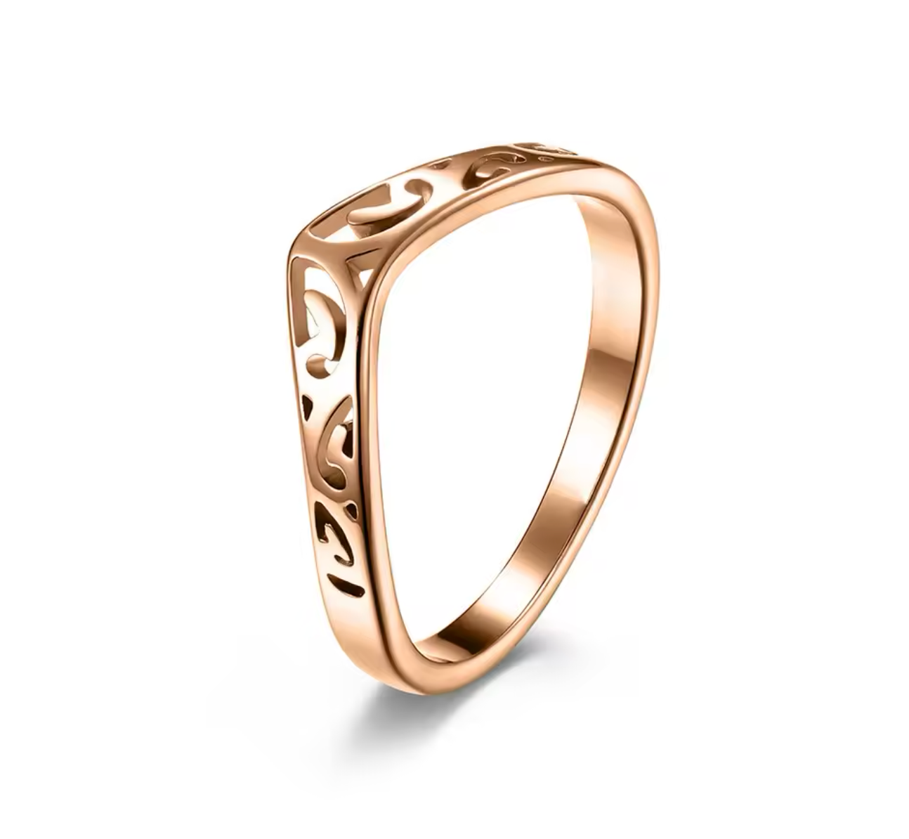 2mm Thin V-Shape Hollow Stackable Stainless Steel Ring
