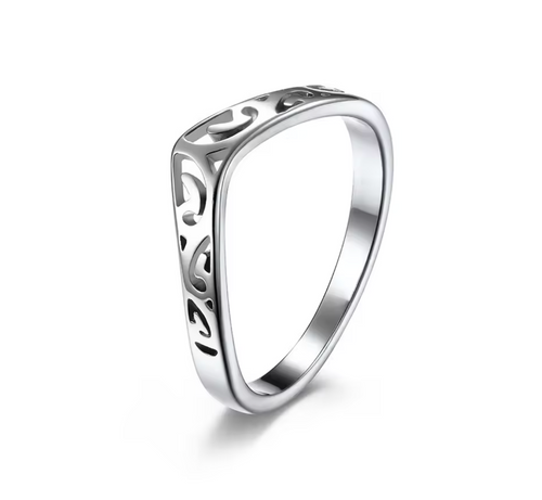 2mm Thin V-Shape Hollow Stackable Stainless Steel Ring