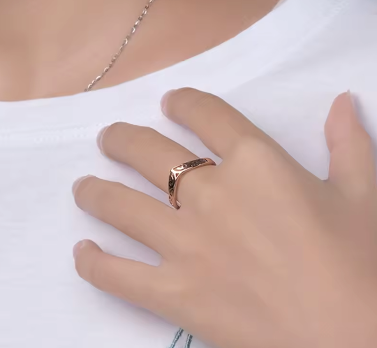 2mm Thin V-Shape Hollow Stackable Stainless Steel Ring