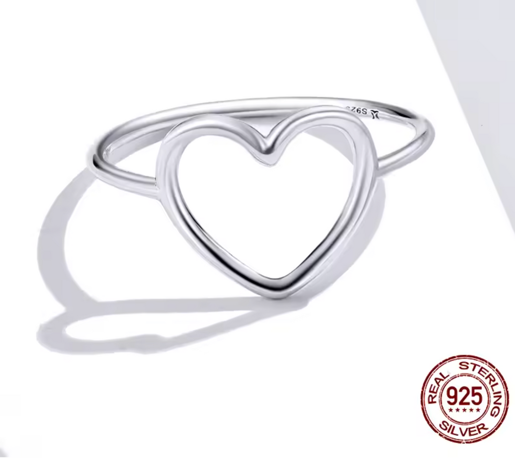 925 Sterling Silver Heart Ring for Women
