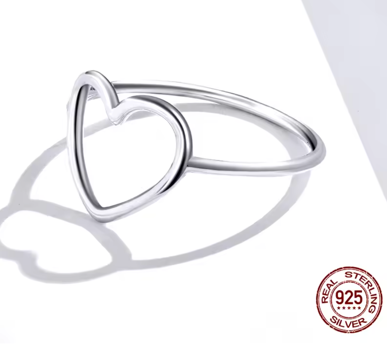 925 Sterling Silver Heart Ring for Women