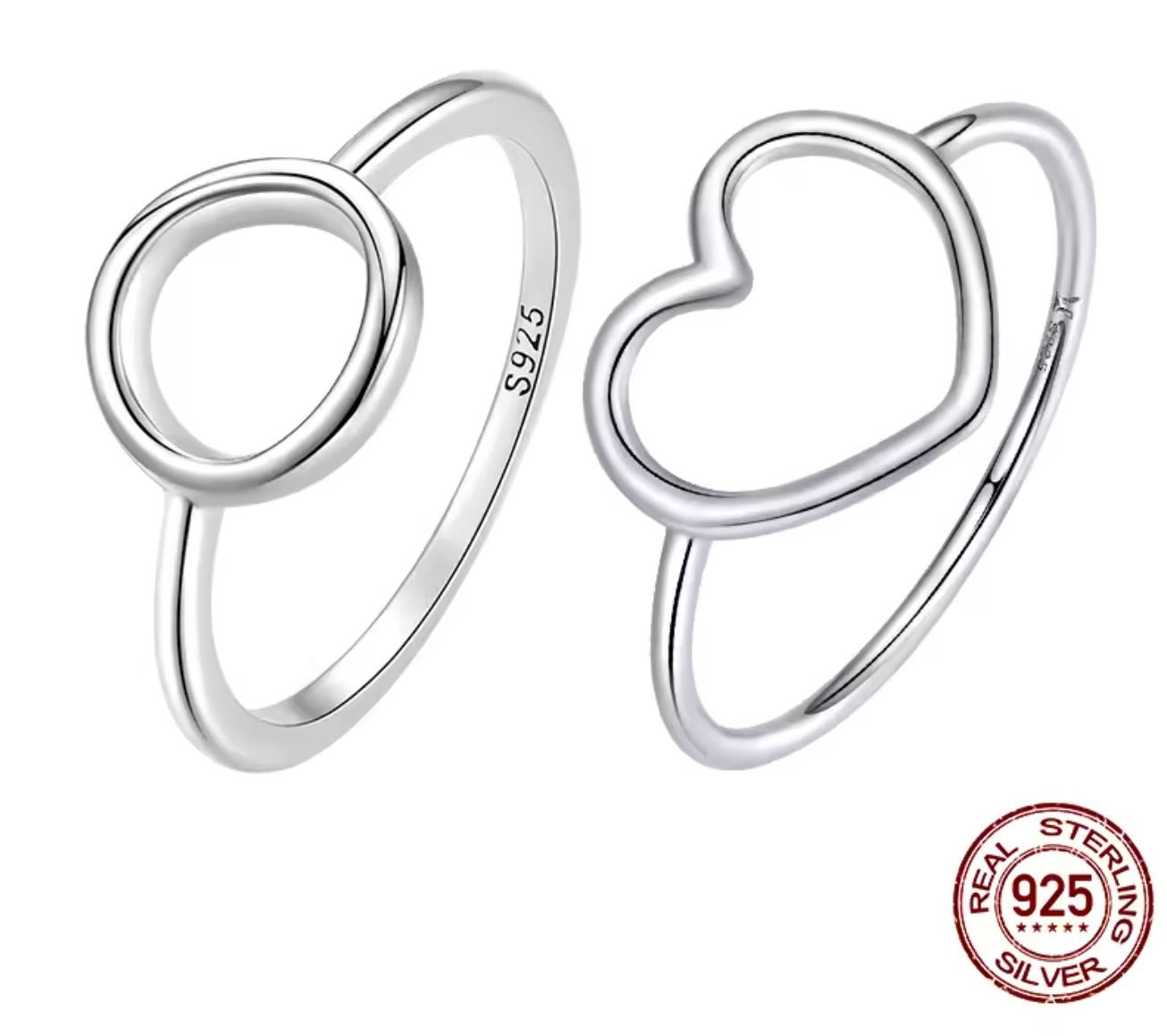 925 Sterling Silver Heart Ring for Women