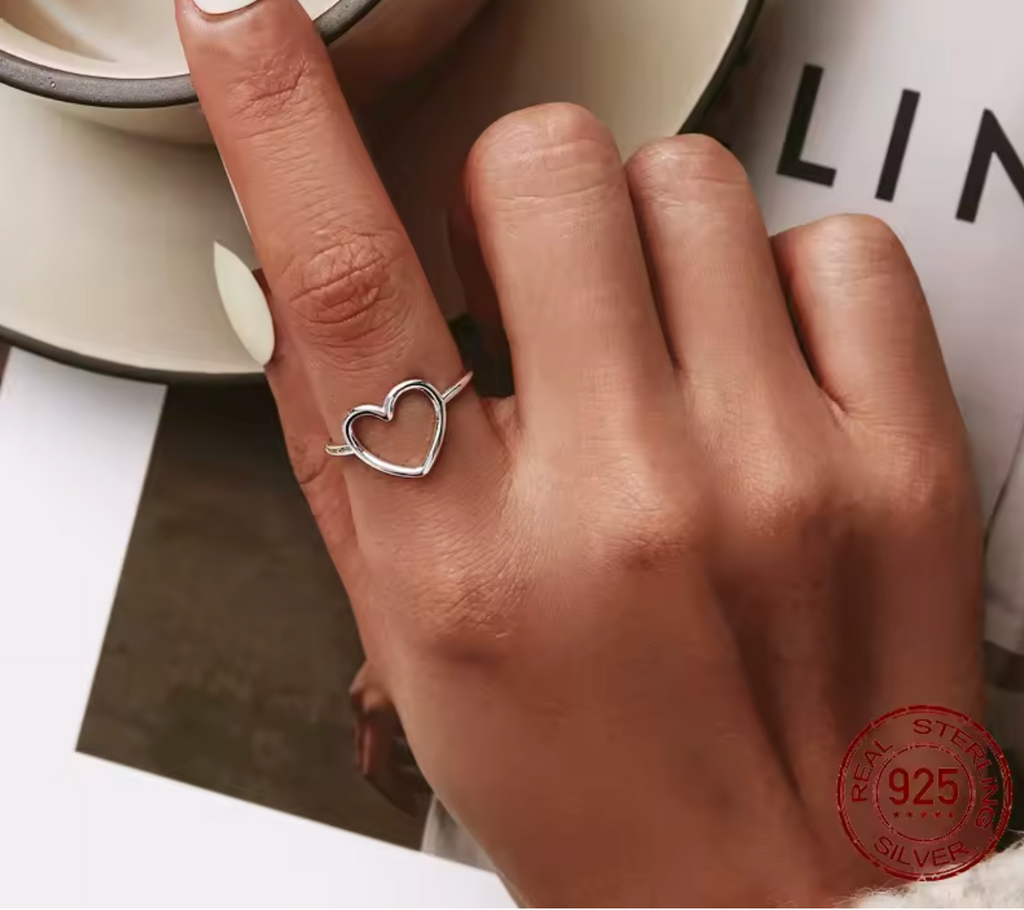 925 Sterling Silver Heart Ring for Women