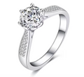 Classic 925 Sterling Silver 6-Prong Moissanite Ring for Women